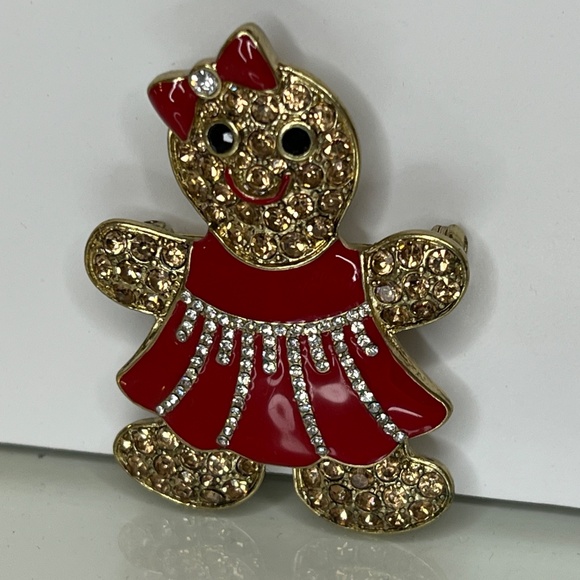 HEIDI DAUS Gingerly Gorgeous Gingerbread GIRL Pin/Brooch #21, Signed - Picture 6 of 9